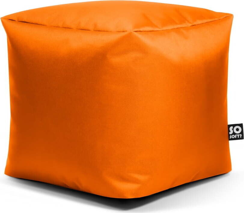 Oranžový dětský sedací vak z imitace kůže Cube M – So Soft?