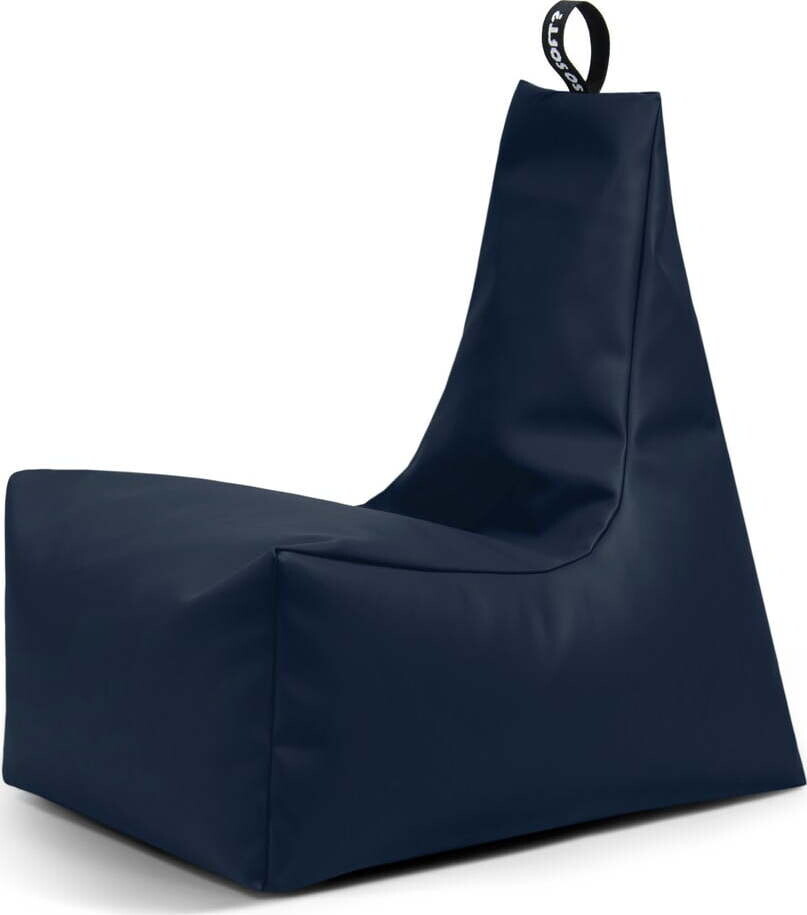 Tmavě modrý sedací vak z imitace kůže Icy XL – So Soft?