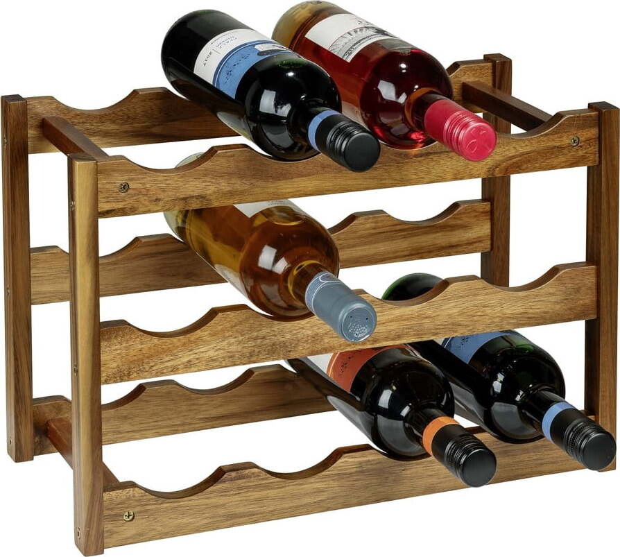 Regál na víno z masivu akácie v přírodní barvě počet lahví 12 42x28x21 cm Fondi – Wenko