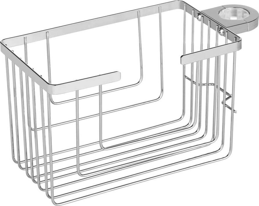 Koupelnová polička bez vrtání z nerezové oceli v leskle stříbrné barvě Valognes – Wenko