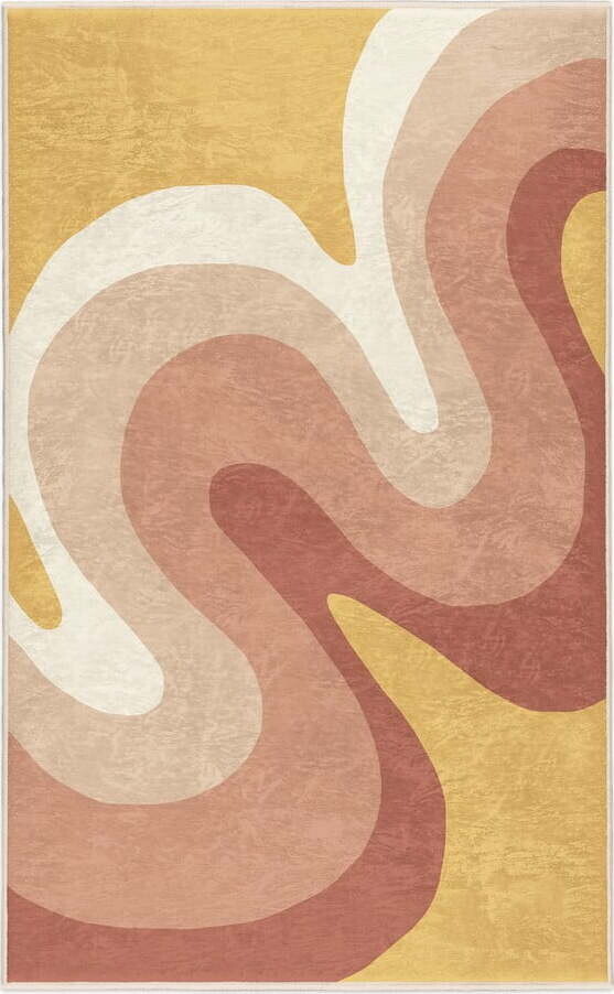 Okrově žlutý/starorůžový pratelný koberec 160x230 cm Strawberry Creamsicle – Mila Home