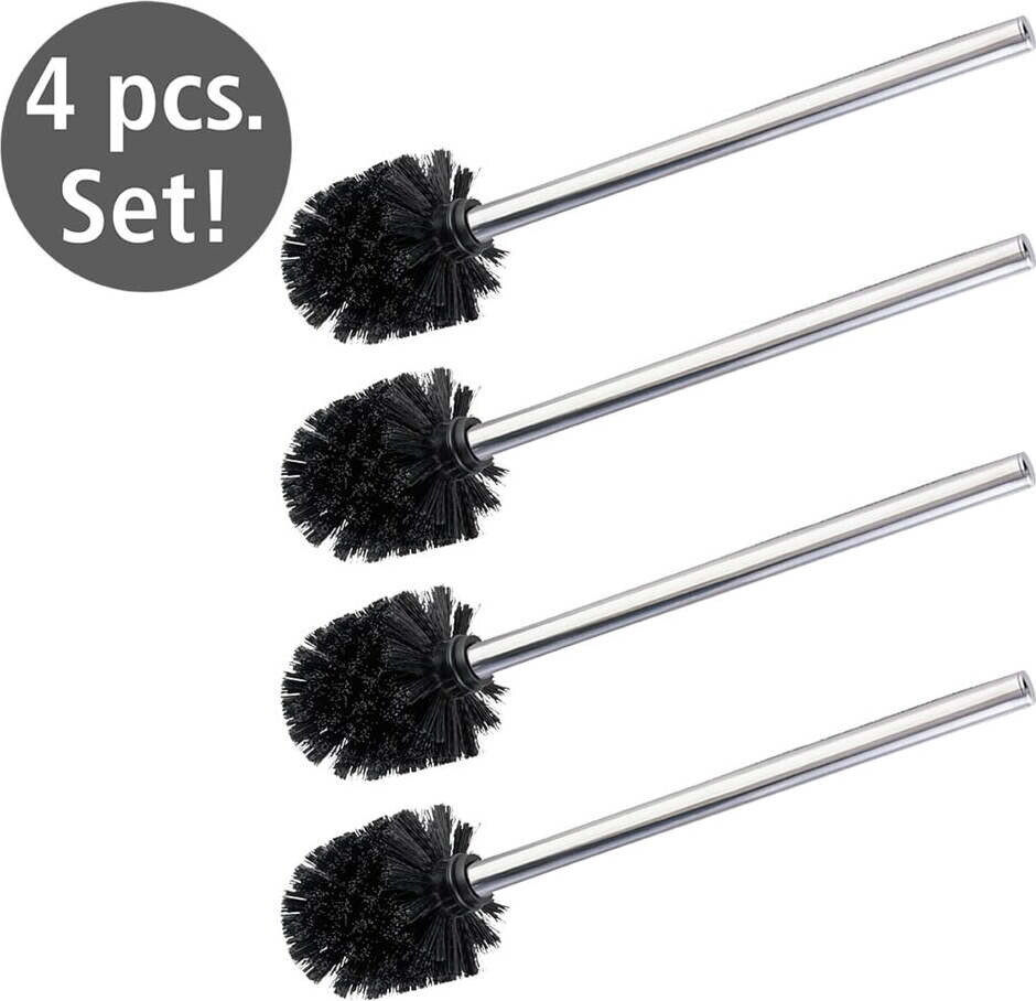 Náhradní WC štětky v sadě 4 ks z nerezové oceli v leskle stříbrné barvě Ø8cm – Wenko