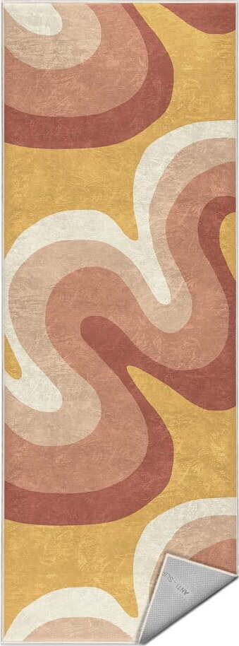 Okrově žlutý/starorůžový pratelný běhoun 80x200 cm Strawberry Creamsicle – Mila Home