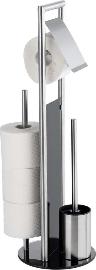 Stojan na toaletní papír se štětkou z nerezové oceli v matně stříbrné barvě Ravina – Wenko