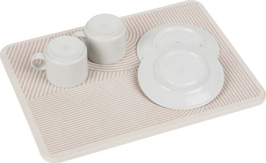 Béžová z křemeliny odkapávací podložka na nádobí 40x30 cm Damon – Wenko