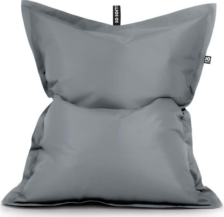 Šedý dětský sedací vak z imitace kůže Pad M – So Soft?