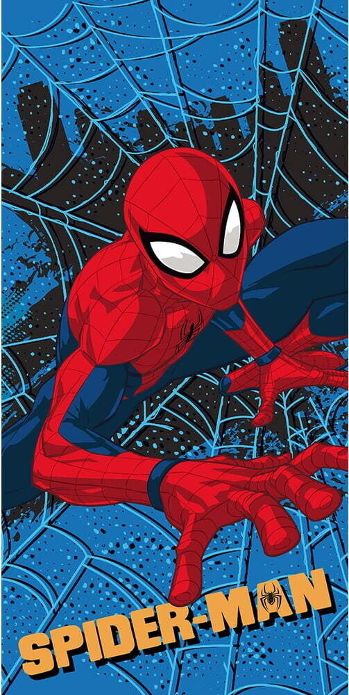 Červená/modrá dětská osuška z mikrovlákna 70x140 cm Spider-man – Jerry Fabrics