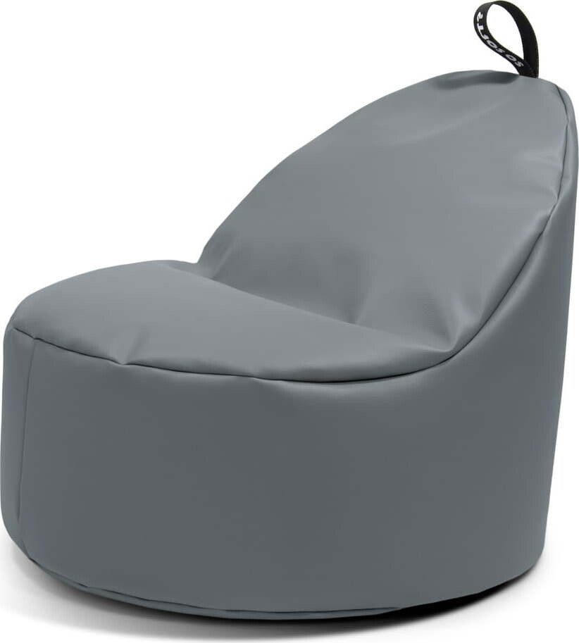 Šedý sedací vak z imitace kůže Round XL – So Soft?