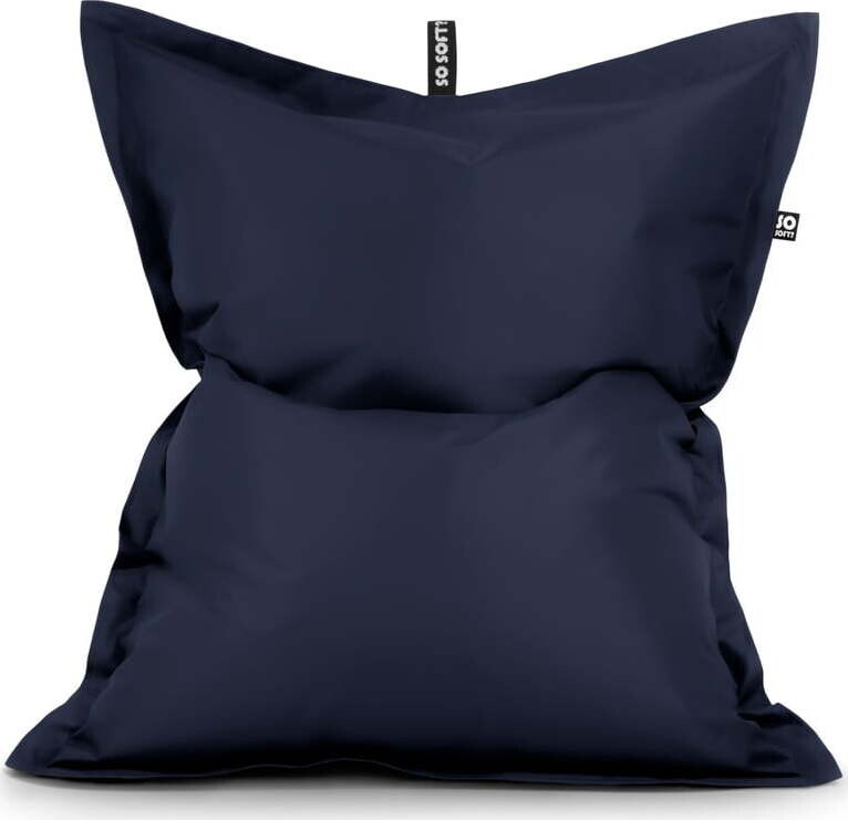 Tmavě modrý sedací vak z imitace kůže Pad XL – So Soft?