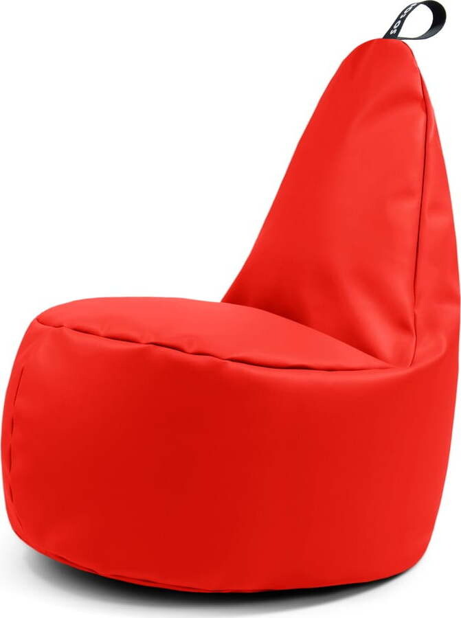 Červený sedací vak z imitace kůže Lull L – So Soft?