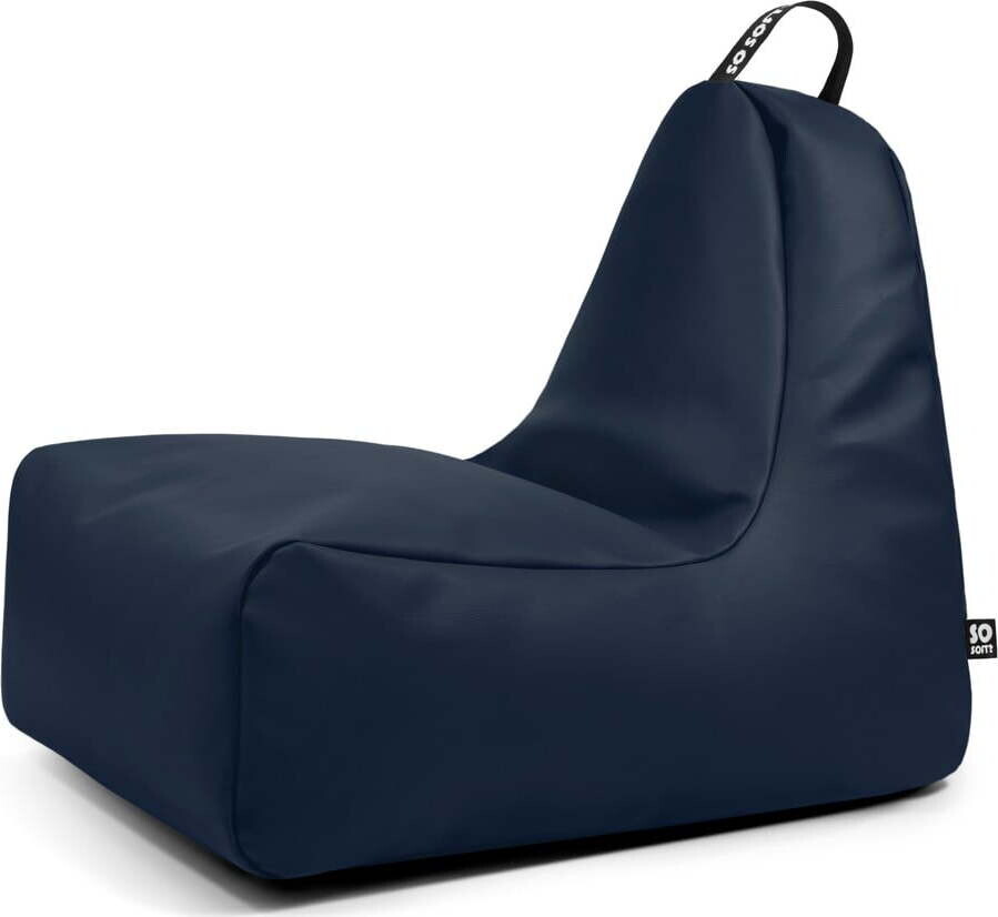 Tmavě modrý sedací vak z imitace kůže Chill L – So Soft?