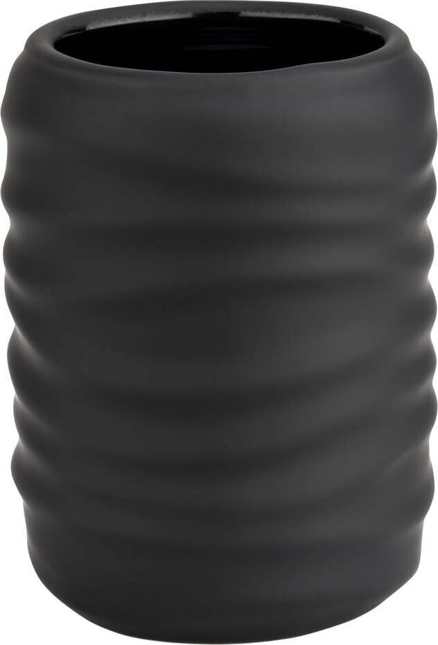 Černý keramický kelímek na zubní kartáčky Illana – Wenko