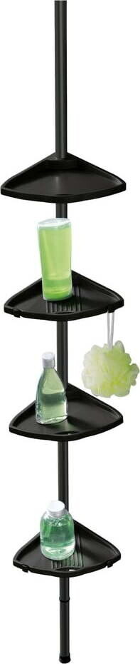 Černá teleskopická/rohová plastová koupelnová polička Compact – Wenko