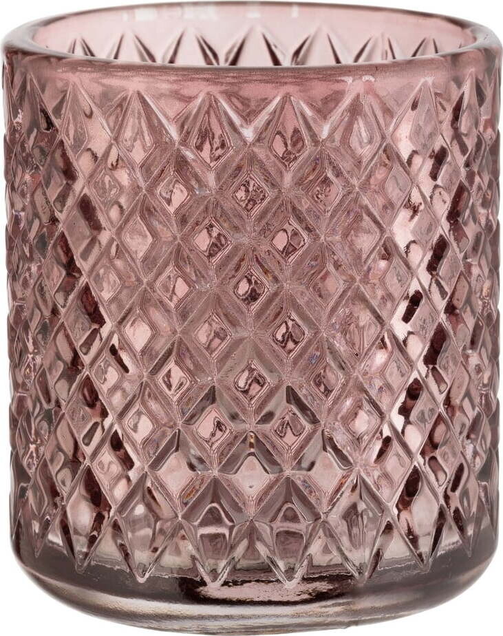 Tmavě růžový skleněný kelímek na zubní kartáčky Atessa – Wenko