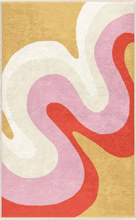 Žlutý/růžový pratelný koberec 80x150 cm Raspberry Creamsicle – Mila Home