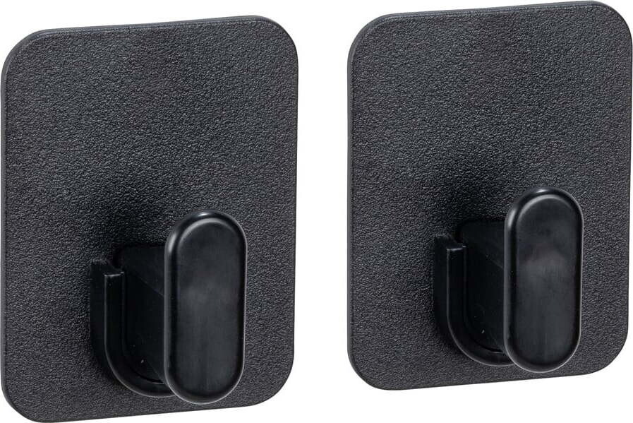 Černé plastové háčky v sadě 2 ks bez vrtání Parma – Allstar