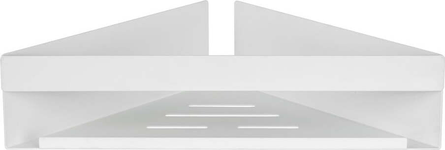 Matně bílá koupelnová polička bez vrtání/rohová Turbo-loc z nerezové oceli Genova – Wenko