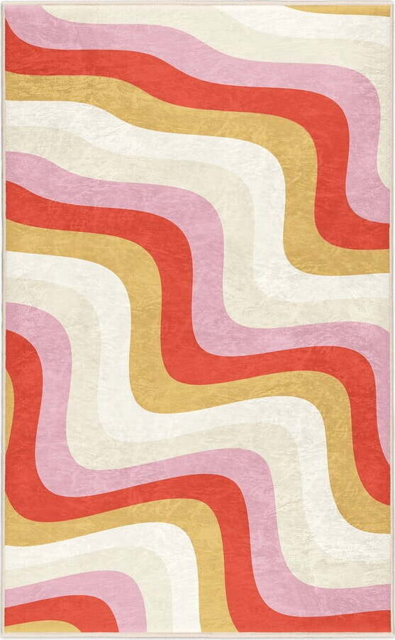 Žlutý/růžový pratelný koberec 160x230 cm Creamy Raspberry Swirl – Mila Home