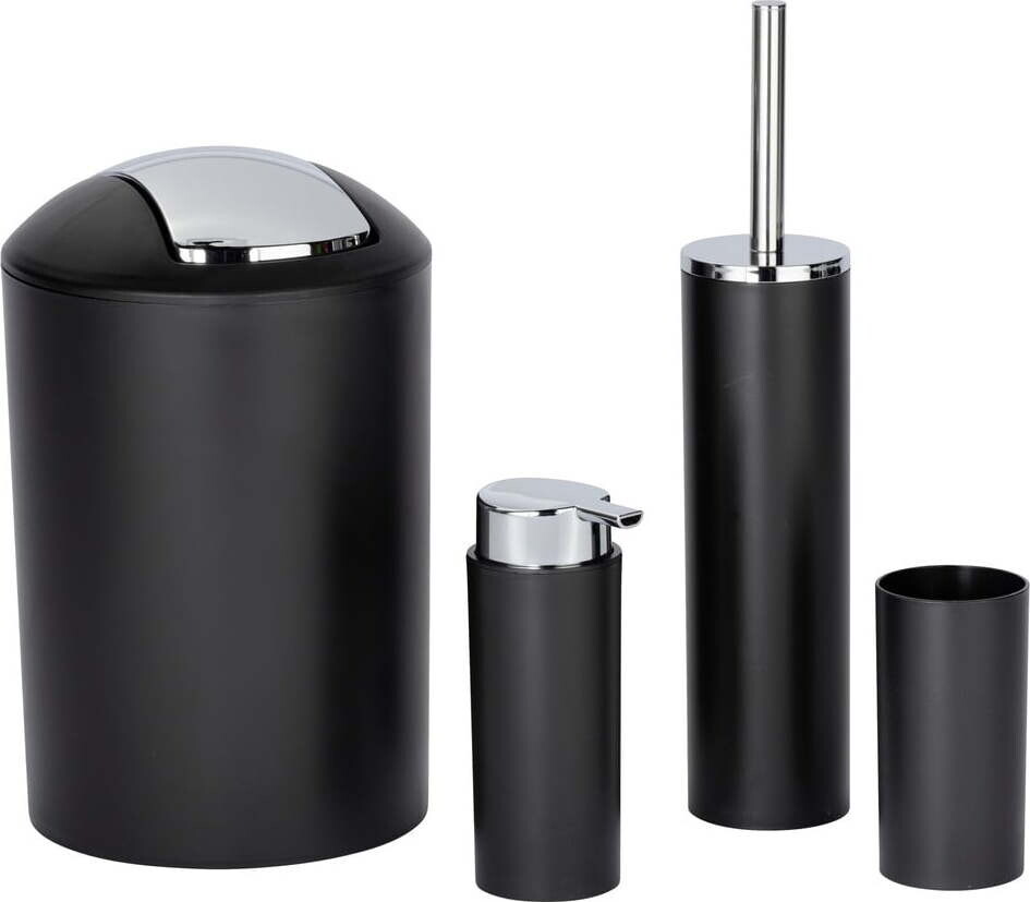 Černá plastová sada doplňků do koupelny Calvo – Wenko