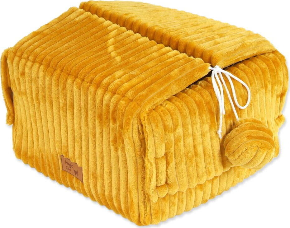 Kukaň pro kočku v hořčicové barvě 40x36 cm Magic Cat Stripe – Plaček Pet Products