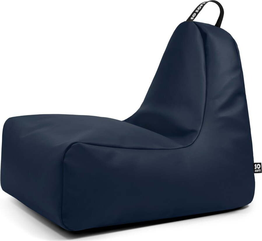 Tmavě modrý sedací vak z imitace kůže Chill XL – So Soft?