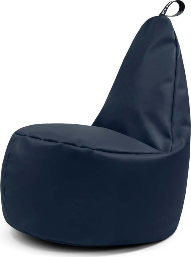 Tmavě modrý dětský sedací vak z imitace kůže Lull M – So Soft?