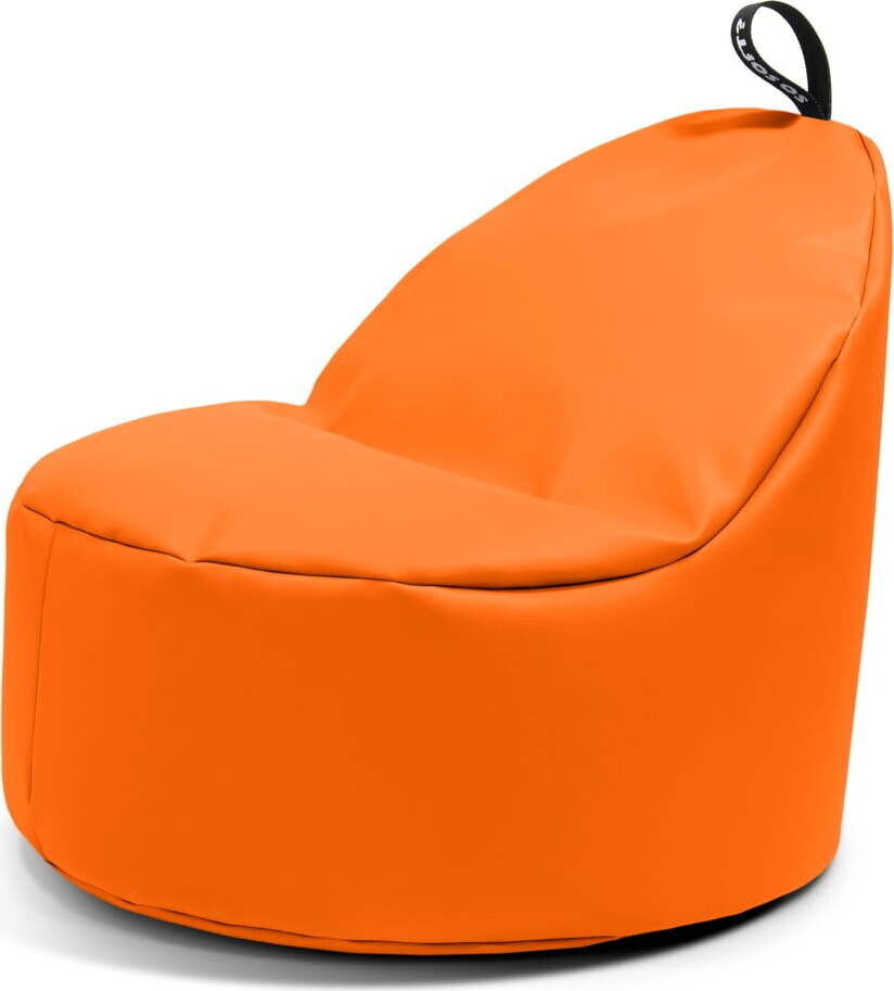 Oranžový sedací vak z imitace kůže Round XL – So Soft?