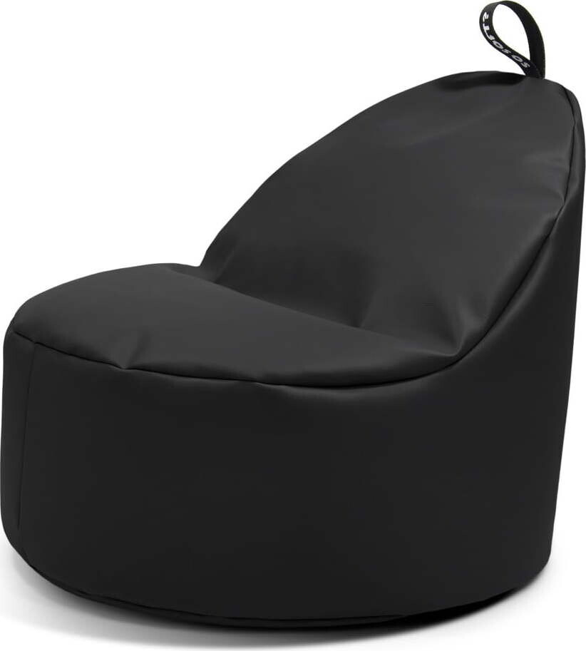 Černý sedací vak z imitace kůže Round L – So Soft?