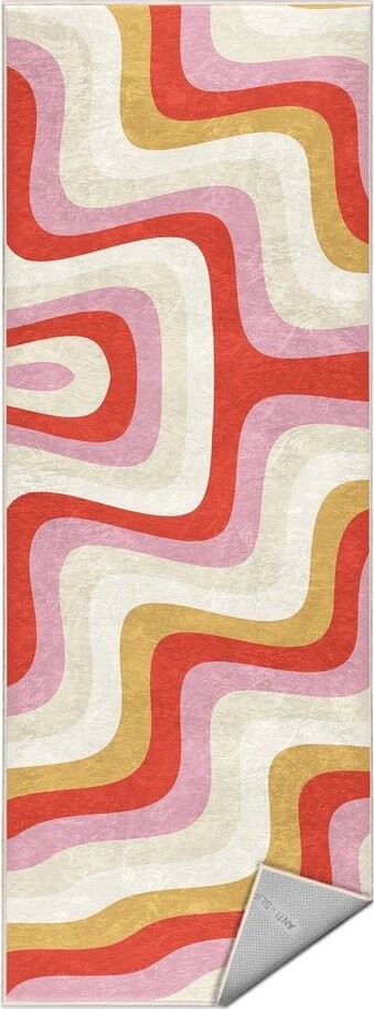 Žlutý/růžový pratelný běhoun 80x200 cm Creamy Raspberry Swirl – Mila Home