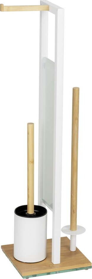 Bílý/v přírodní barvě ocelový stojan na toaletní papír se štětkou Rivalta – Wenko