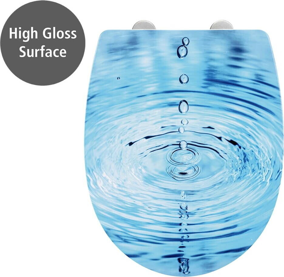 Záchodové prkénko s automatickým zavíráním 38 x 45 cm Droplets – Wenko