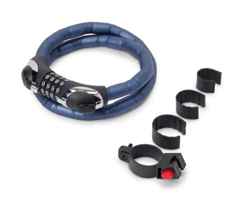 Tchibo - Pancéřový kabelový zámek s LED - barva: modrá