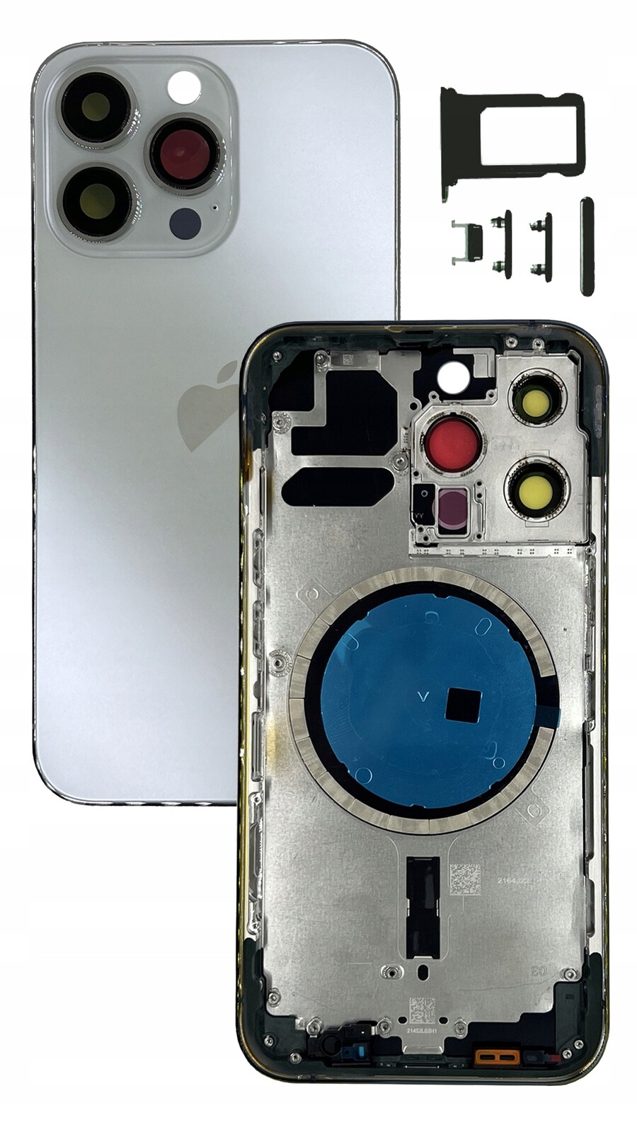 Kompletní pouzdro Bílé pro Apple iPhone 13 Pro, tělo rámeček, zadní kryt