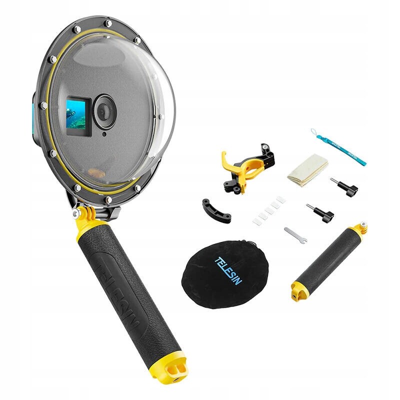 Podvodní pouzdro, kopule Telesin Dome Port pro kamery Dji Osmo Action 3/4