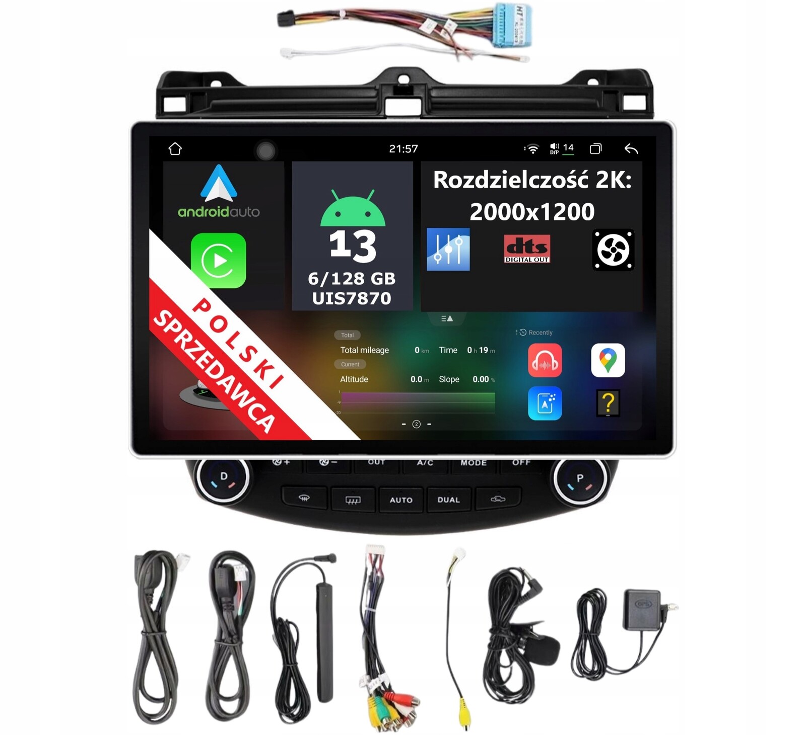 2K Hd Qled Navigace Android Honda Accord VII 6/128 Gb Dsp Carplay Lte