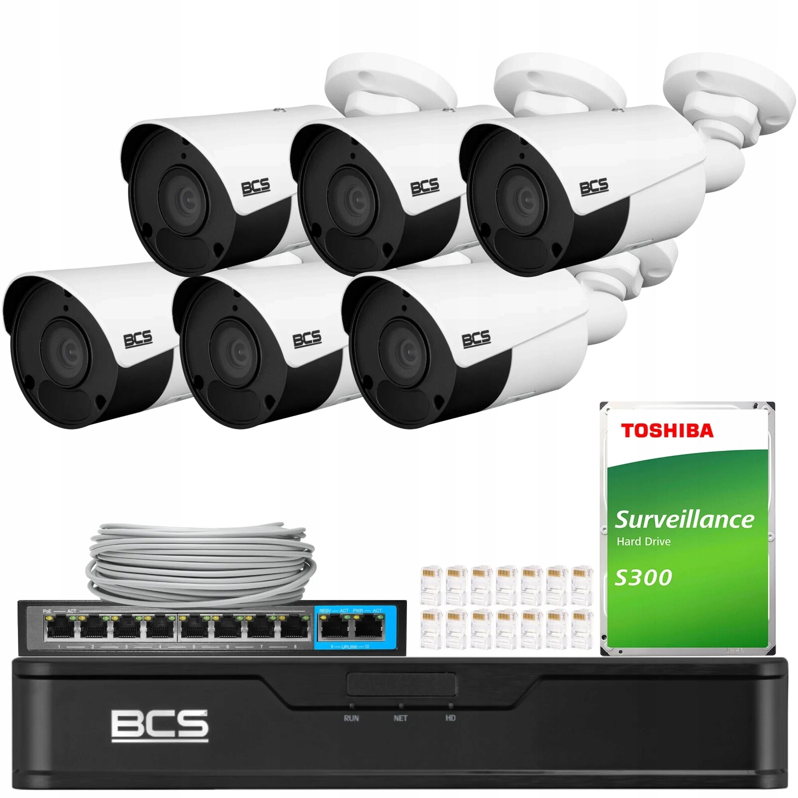 Ip monitorovací sada 6x BCS-P-TIP15FSR5 5Mpx Ir 50m diskový přepínač