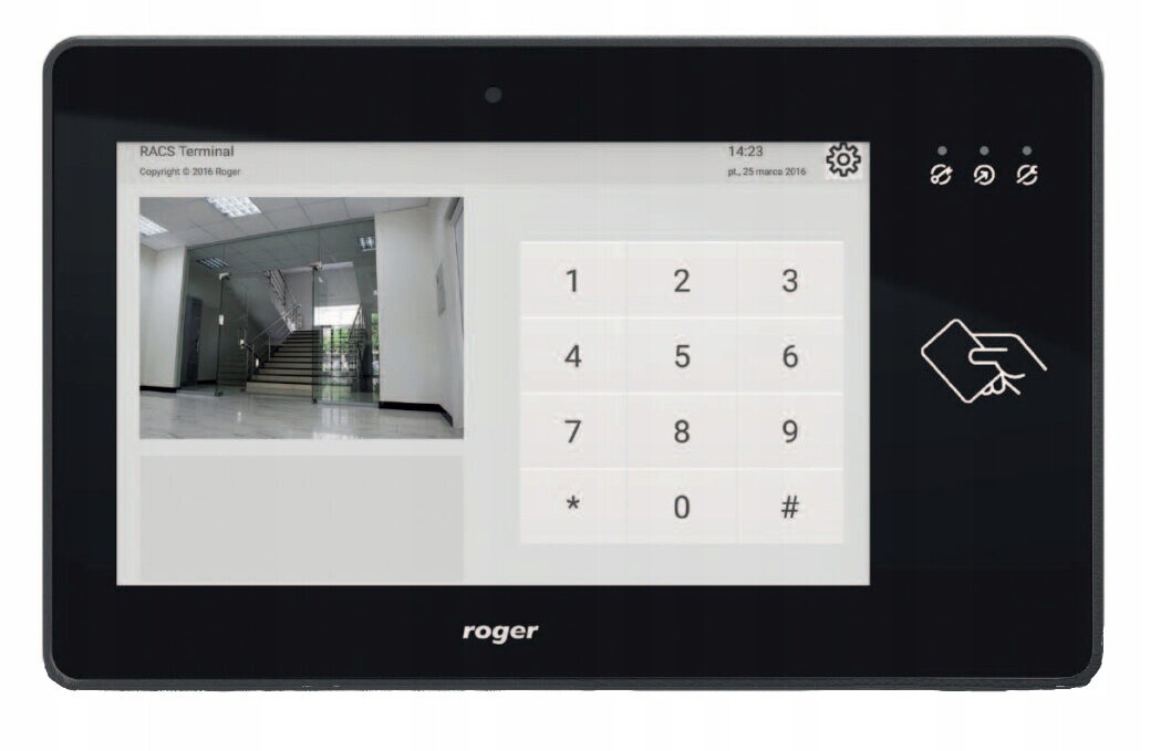 Vnitřní dotykový grafický panel s čtečkou Mifare MD70 Roger