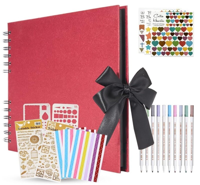 Fotoalbum k vlastnímu ozdobení vínové barvy jako dárek, 80 stran