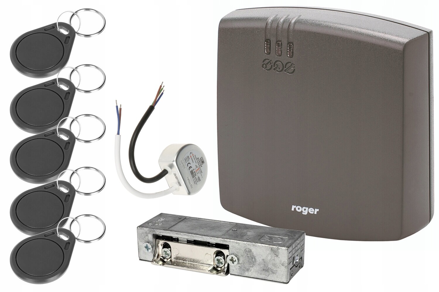Sada kontroly přístupu Roger PRT66EM-G napájecí zdroj pro elektrozávěsy a klíčenky