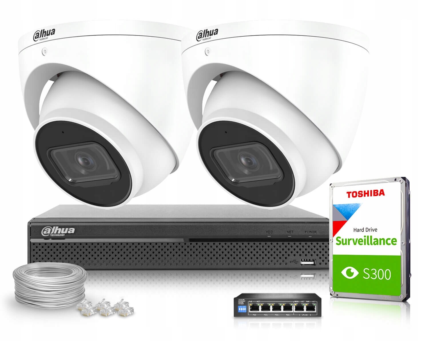 Sada pro monitorování Ip 2x IPC-HDW3541EM-S-0280B-S2 5Mpx Ir 50 m Afsa