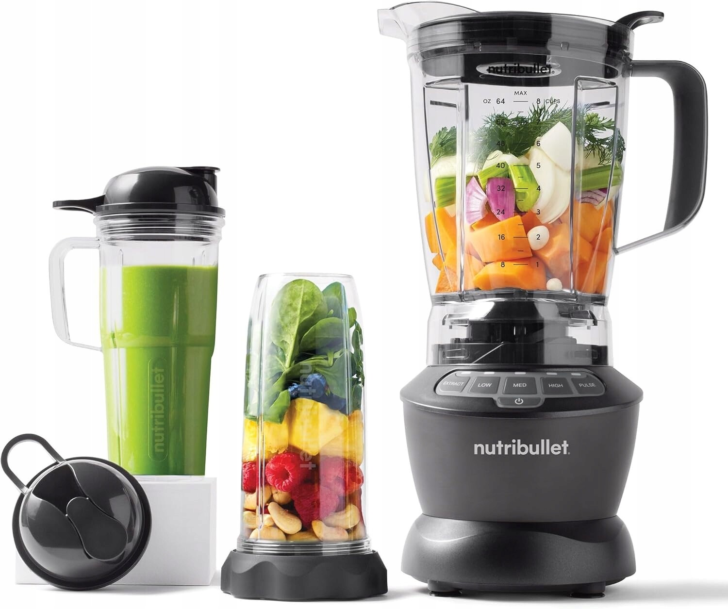 Nutribullet Mixér Kombo 1200 W Mixér Sada 1,89 l 946 ml 710 ml Černá