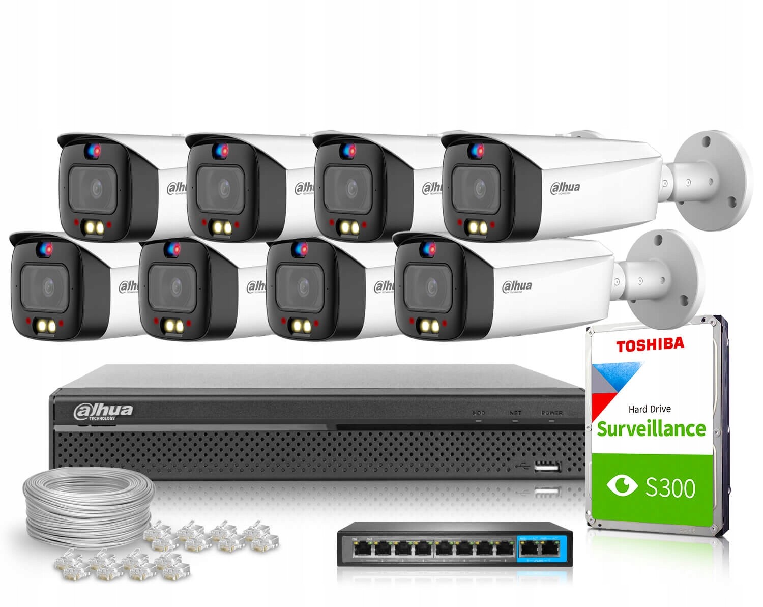 Sada pro monitorování Ip 8x IPC-HFW3549T1-AS-PV-0280B-S4 5Mpx Ai H.265+