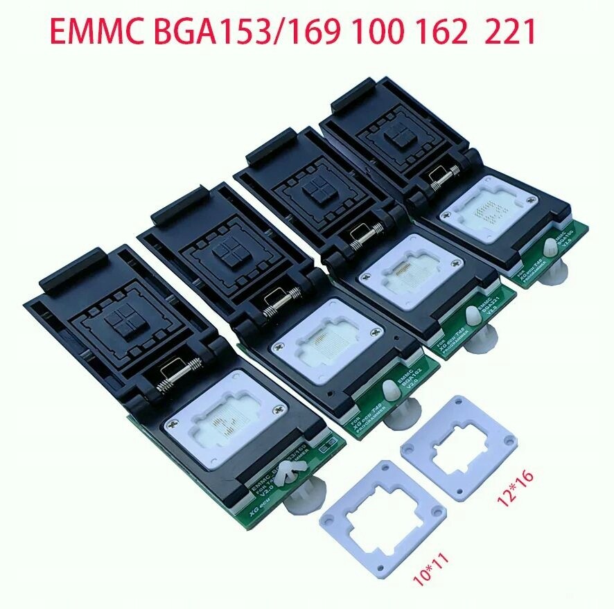 Sada adaptérů Emmc Bga 100/153/162/169/221 5v1 Zif pro XGecu T48