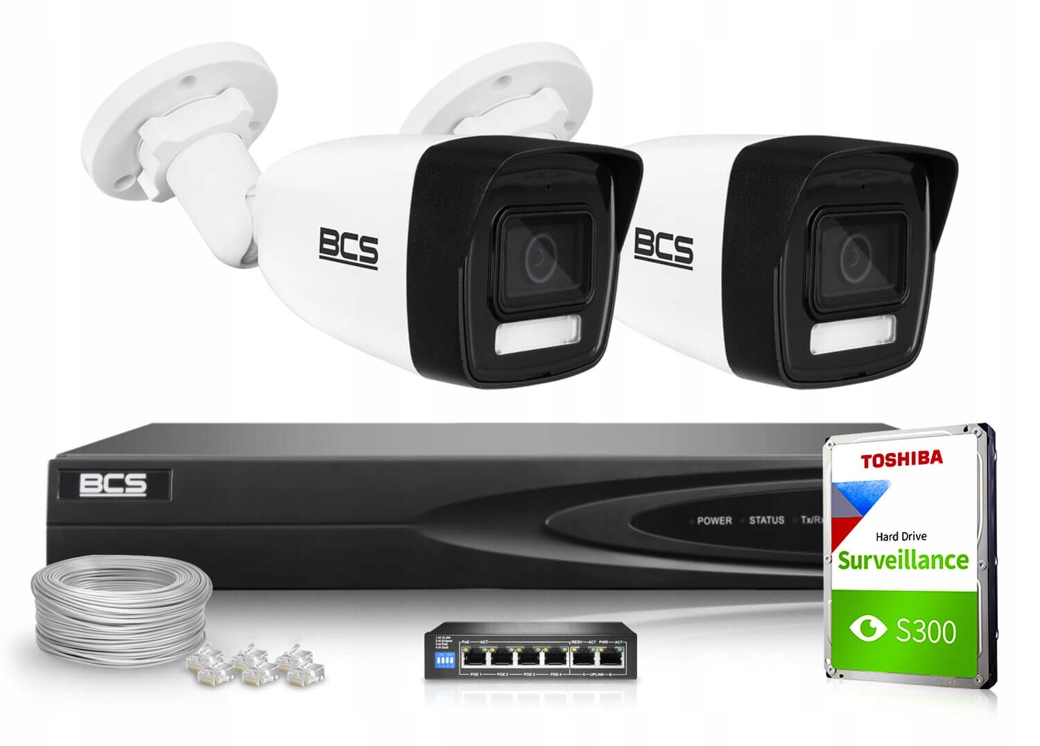 Ip monitorovací sada 2x BCS-V-TIP16FSR3L3(2) 6Mpx 1TB H265 2.8mm Ir 30m