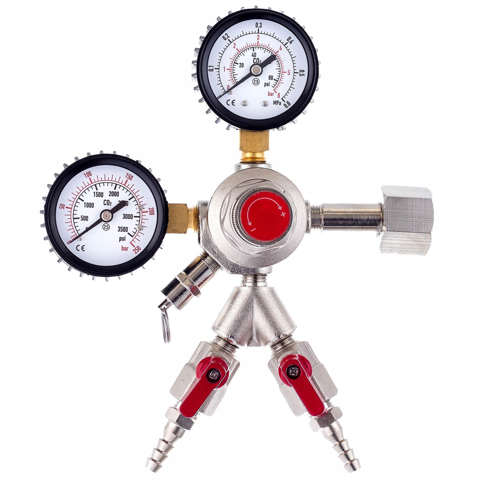 Redukce CO2 2082A pro Keg s dvojitým výstupem