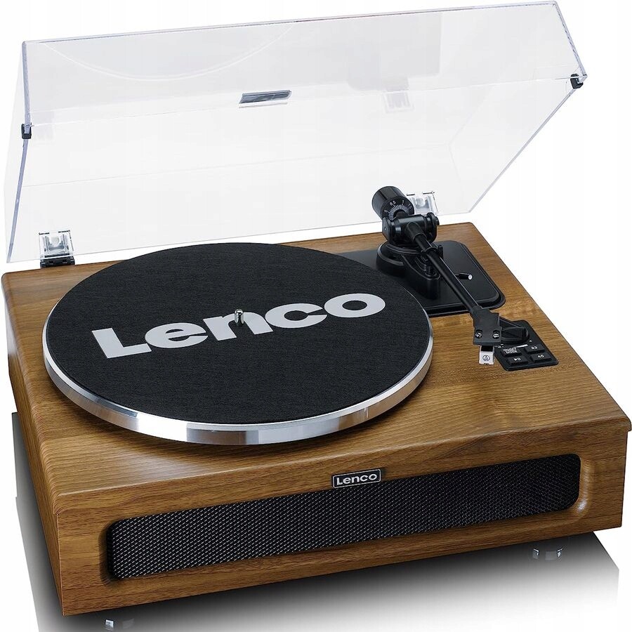 Gramofon Lenco LS-410 Aux 4 Reproduktory Dřevo Bt Jehla Audio-technica