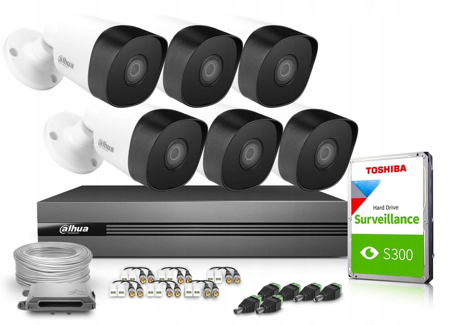 Sada pro monitorování Ahd Dahua 6x HAC-B2A21-0360B 2mpx Full Hd D-wdr IR20m