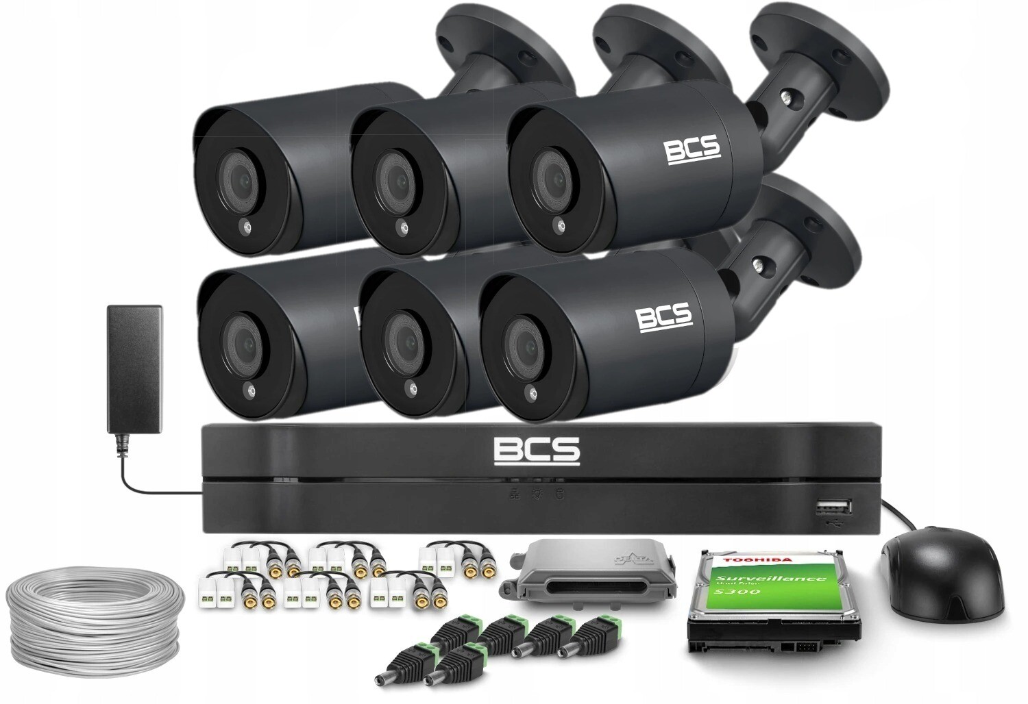 Sada pro monitorování Ahd 6x BCS-TA25FSR4-G 5Mpx Ir 40m mikrofon 1TB