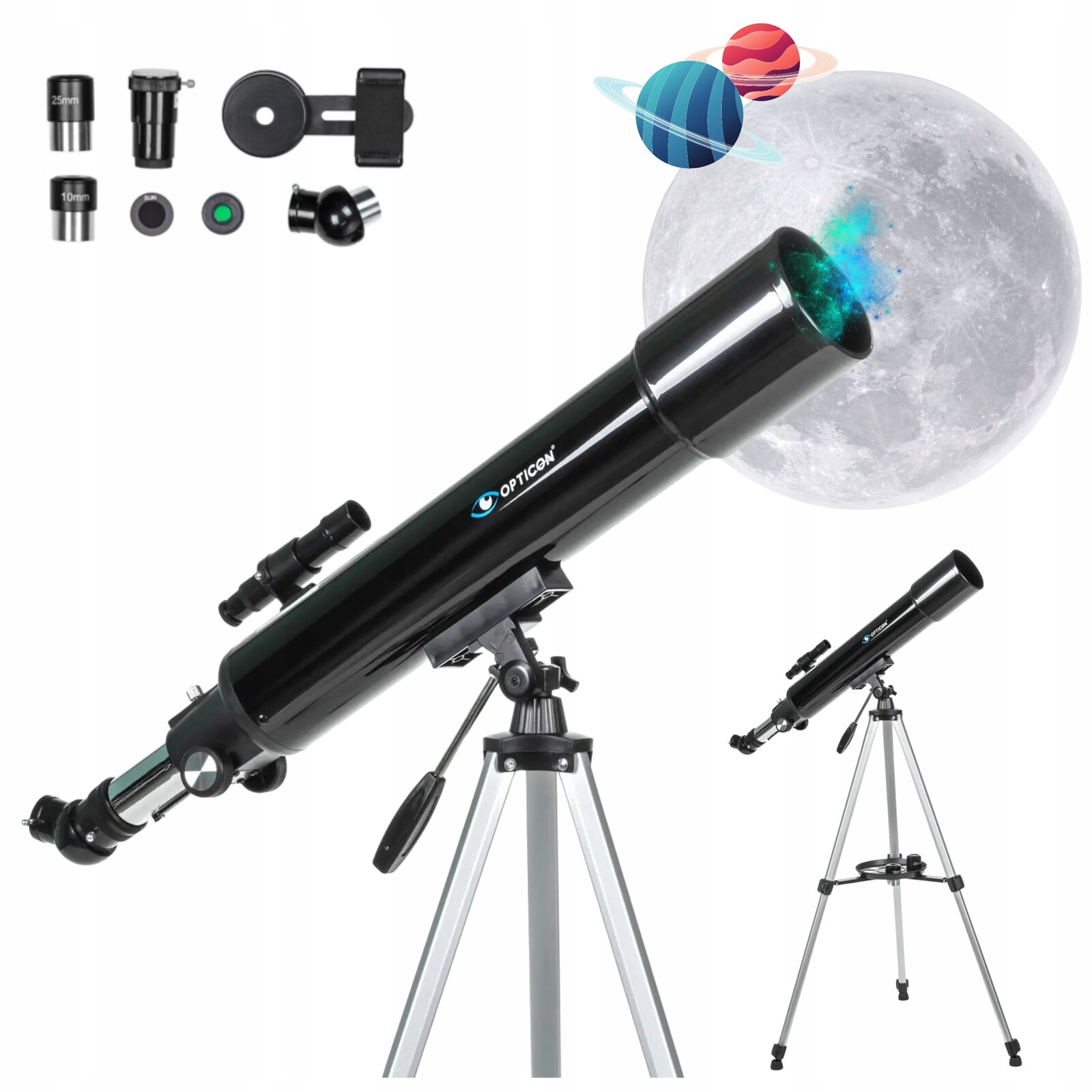 Astronomický čočkový dalekohled Opticon D90F650 příslušenství