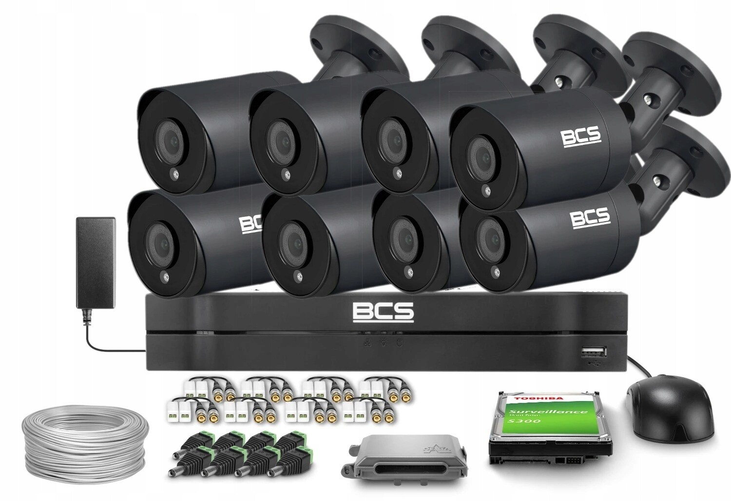 Sada pro monitorování Ahd 8x BCS-TA25FSR4-G 5Mpx Ir 40m mikrofon 1TB